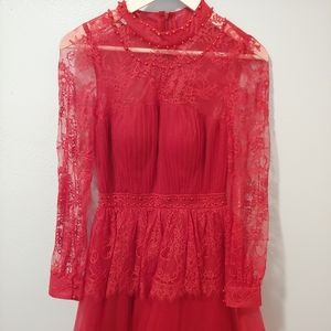 Enchanted Red Prom Quinceanera Wedding Event Dress